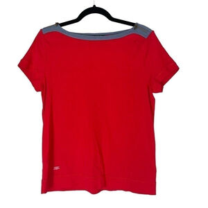 Lauren Ralph Lauren Women's XL Short Sleeve Denim Zip Shoulder Top